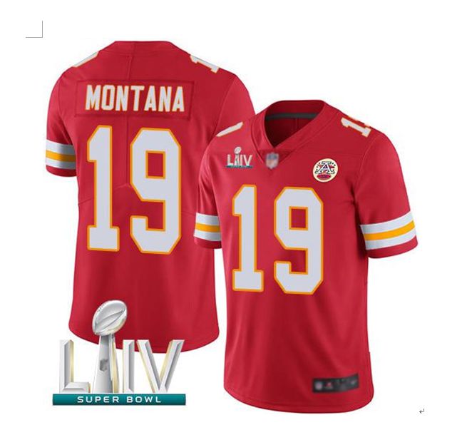 Men Kansas City Chiefs #19 Montana Red Super Bowl LIV 2020 Stitched NFL Vapor Untouchable Limited Jersey
